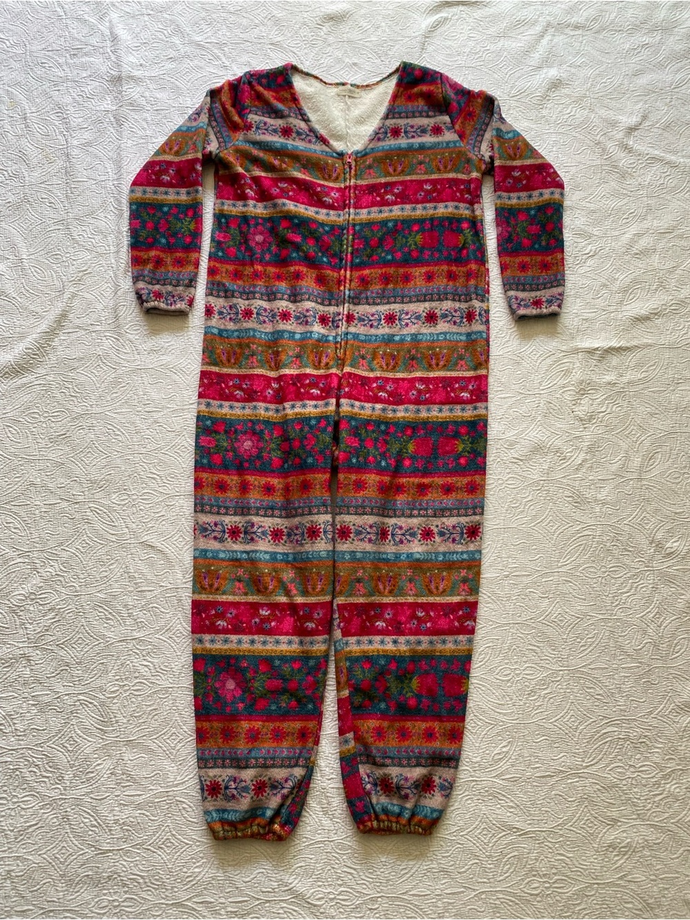 Natural Life Cozy One-Piece Jumpsuit in Multicolor Fair Isle